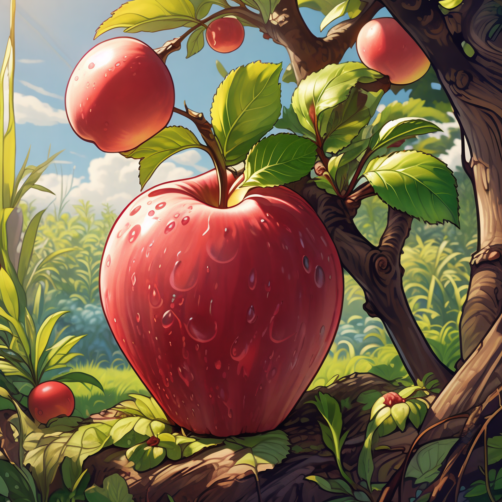 苹果水果q版头像苹果图片水果卡通简笔画-第2张图片-太平洋在线下载